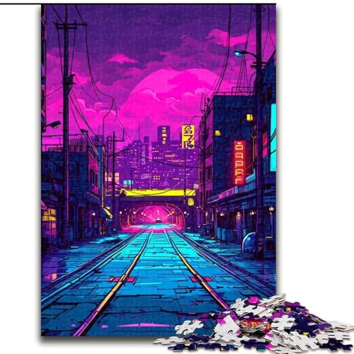 Puzzle für Erwachsene, 1000-teiliges Puzzle „Bunte Stadtstraßen“, anspruchsvolles Denkspiel, Familienaktivität, Heimdekoration, (Größe: 26x38cm) von NBDSOYEWO