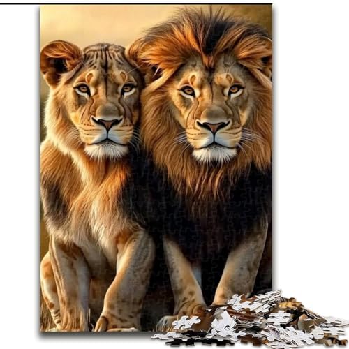 Puzzle für Erwachsene, 1000-teiliges Puzzle Afrikanischer Löwe, Quizspiel zur Stärkung der Liebe zwischen Paaren für Kinder ab 14 Jahren (Größe 50x75cm) von NBDSOYEWO