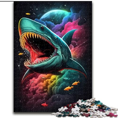 Puzzle für Erwachsene, 1000-teiliges Puzzle Hai, Quizspiel, Wanddekoration, einzigartige Geburtstags (Größe 50x75cm) von NBDSOYEWO