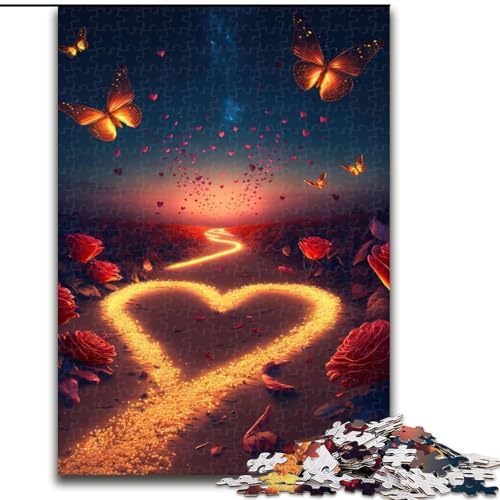 Puzzle für Erwachsene, 1000-teiliges Puzzle Herz am Strand, Quizspiel zur Stärkung der Liebe zwischen Paaren für Kinder ab 14 Jahren (Größe 50x75cm) von NBDSOYEWO