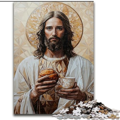 Puzzle für Erwachsene, 1000-teiliges Puzzle Jesus, Quizspiel zur Stärkung der Liebe zwischen Paaren für Kinder ab 14 Jahren (Größe 50x75cm) von NBDSOYEWO