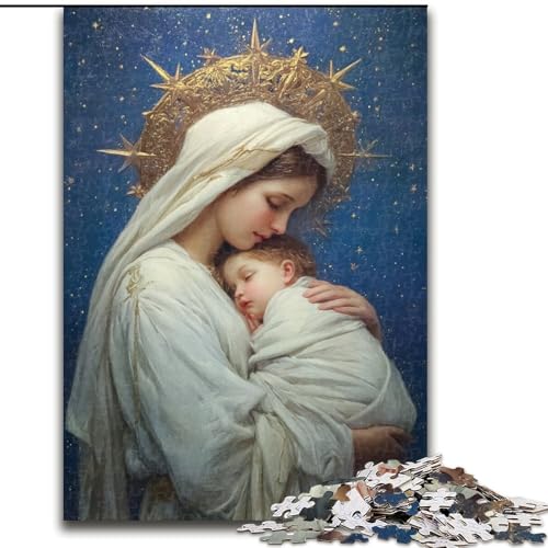 Puzzle für Erwachsene, 1000-teiliges Puzzle Jesus Art, Quizspiel, Wanddekoration, einzigartige Geburtstags (Größe 50x75cm) von NBDSOYEWO