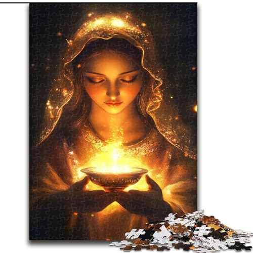Puzzle für Erwachsene, 1000-teiliges Puzzle Jungfrau Maria, Quizspiel, Wanddekoration, einzigartige Geburtstags (Größe 26x38cm) von NBDSOYEWO