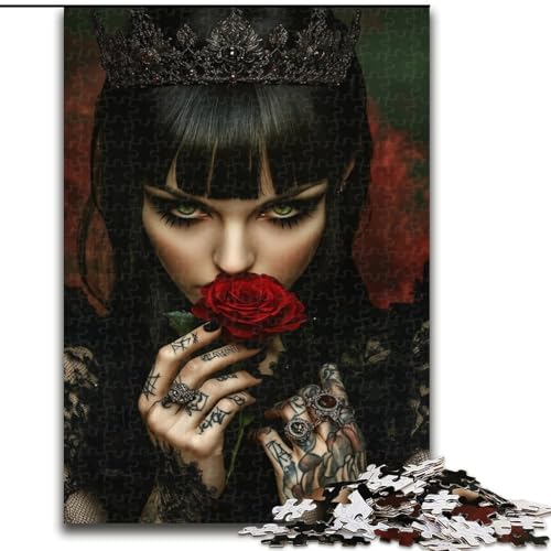 Puzzle für Erwachsene, 1000-teiliges Puzzle Rose Skullgirls, Quizspiel zur Stärkung der Liebe zwischen Paaren für Kinder ab 14 Jahren (Größe 26x38cm) von NBDSOYEWO
