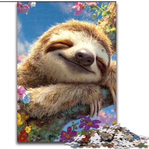 Puzzle für Erwachsene, 1000-teiliges Puzzle Schlafendes Faultier, Quizspiel zur Stärkung der Liebe zwischen Paaren für Kinder ab 14 Jahren (Größe 26x38cm) von NBDSOYEWO