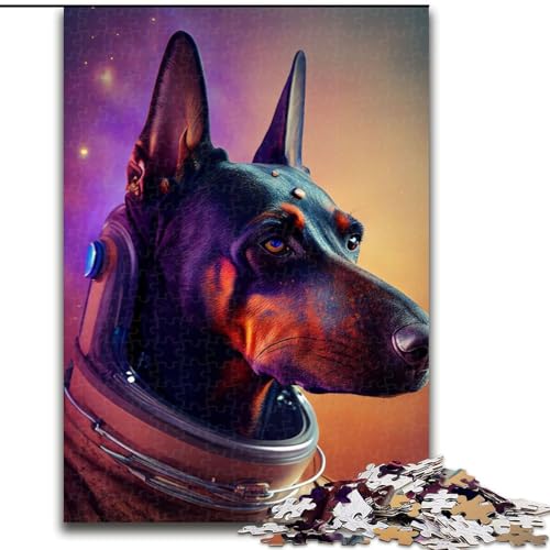 Puzzle für Erwachsene, 1000-teiliges Puzzle Weltraum-Dobermann, Quizspiel zur Stärkung der Liebe zwischen Paaren für Kinder ab 14 Jahren (Größe 26x38cm) von NBDSOYEWO