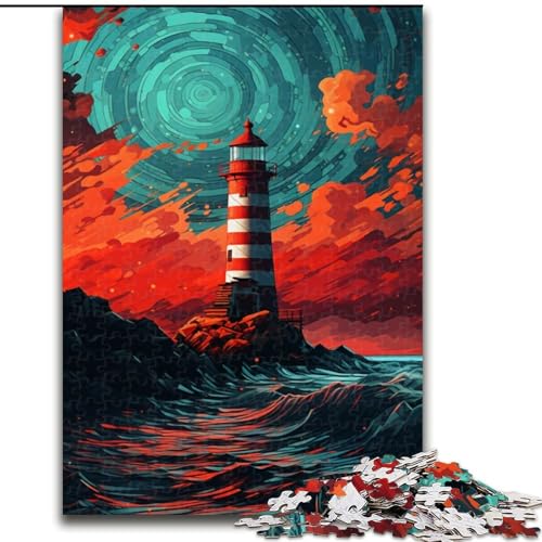 Puzzle für Erwachsene, 1000-teiliges Puzzle mit bunten Leuchttürmen, anspruchsvolles Denkspiel, Familienaktivität, Heimdekoration, (Größe: 26x38cm) von NBDSOYEWO
