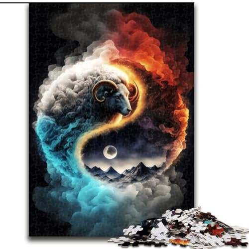 Puzzle für Erwachsene, 1000-teiliges Yin- und Yang-Puzzle, anspruchsvolles Denkspiel, Familienaktivität, Heimdekoration, (Größe: 26x38cm) von NBDSOYEWO
