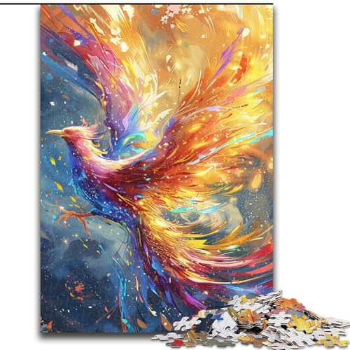 Puzzle für Erwachsene, 1000-teiliges farbenfrohes Fantasy-Phönix-Puzzle, anspruchsvolles Denkspiel, Familienaktivität, Heimdekoration, (Größe: 26x38cm) von NBDSOYEWO