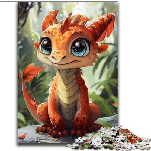 Puzzle für Erwachsene, 1000-teiliges süßes Drachenbaby-Puzzle, anspruchsvolles Denkspiel, Familienaktivität, Heimdekoration, (Größe: 26x38cm) von NBDSOYEWO