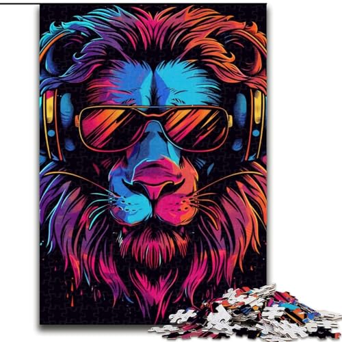 Puzzle für Erwachsene,1000 Teile,Löwe mit Kopfhörern und Sonnenbrille,aus Holz, Kinder ab 14 Jahren,50x75cm,Spielgeschenk für Erwachsene,interaktives Familienspiel,Gehirn Puzzle für Erwachsene,1000 Teile,Löwe mit Kopfhörern und Sonnenbrille,aus Holz, Kinder ab 14 Jahren,50x75cm,Spielgeschenk für Erwachsene,interaktives Familienspiel,Gehirn von NBDSOYEWO