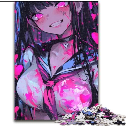 Puzzle für Erwachsene 1000 Anime Demon Girl, für und ab 14 Jahren, pädagogisches Lernspielzeug, Familienspiele, Geburtstagsgeschenk (Größe 50x75cm) von NBDSOYEWO