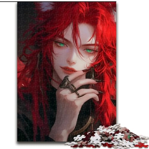 Puzzle für Erwachsene 1000 Anime Fox Mask Girl, für und ab 14 Jahren, pädagogisches Lernspielzeug, Familienspiele, Geburtstagsgeschenk (Größe 50x75cm) von NBDSOYEWO