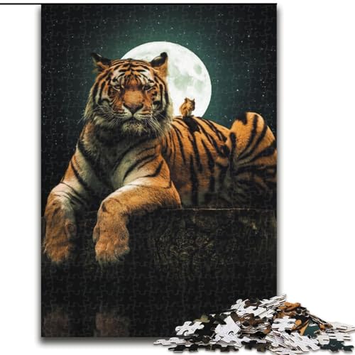 Puzzle für Erwachsene 1000 Der Tiger und das Eichhörnchen, für und ab 14 Jahren, pädagogisches Lernspielzeug, Familienspiele, Geburtstagsgeschenk (Größe 50x75cm) von NBDSOYEWO