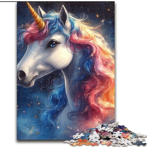 Puzzle für Erwachsene 1000 Einhorn, für und ab 14 Jahren, pädagogisches Lernspielzeug, Familienspiele, Geburtstagsgeschenk (Größe 26x38cm) von NBDSOYEWO