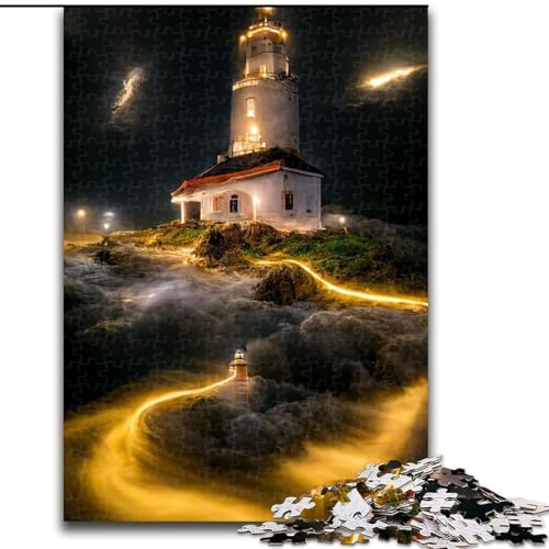 Puzzle für Erwachsene 1000 Gelber Leuchtturm aus Holz, für Jugendliche ab 14 Jahren, Heimdekoration 50x75cm, als Geburtstags-, Urlaubs-, Weihnachts Puzzle für Erwachsene 1000 Gelber Leuchtturm aus Holz, für Jugendliche ab 14 Jahren, Heimdekoration 50x75cm, als Geburtstags-, Urlaubs-, Weihnachts von NBDSOYEWO