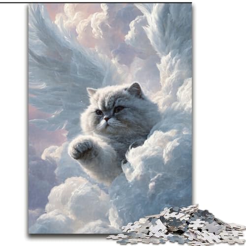 Puzzle für Erwachsene 1000 Katze mit Flügeln, für und ab 14 Jahren, pädagogisches Lernspielzeug, Familienspiele, Geburtstagsgeschenk (Größe 50x75cm) von NBDSOYEWO