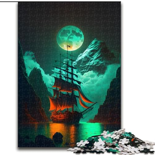 Puzzle für Erwachsene 1000 Piratenschiff, für und ab 14 Jahren, pädagogisches Lernspielzeug, Familienspiele, Geburtstagsgeschenk (Größe 26x38cm) von NBDSOYEWO
