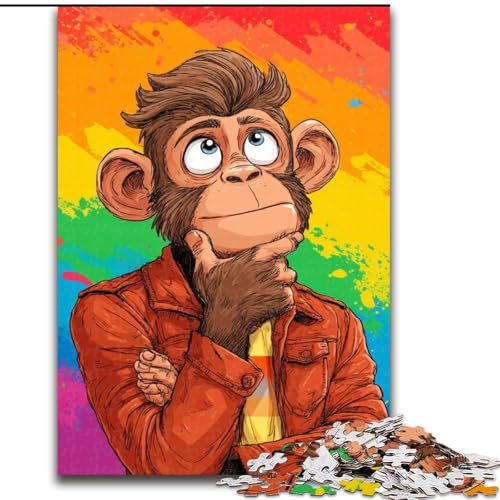 Puzzle für Erwachsene 1000 Regenbogengorillas, für und ab 14 Jahren, pädagogisches Lernspielzeug, Familienspiele, Geburtstagsgeschenk (Größe 50x75cm) von NBDSOYEWO