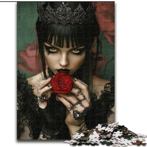 Puzzle für Erwachsene 1000 Rosenschädelmädchen, für und ab 14 Jahren, pädagogisches Lernspielzeug, Familienspiele, Geburtstagsgeschenk (Größe 26x38cm) von NBDSOYEWO