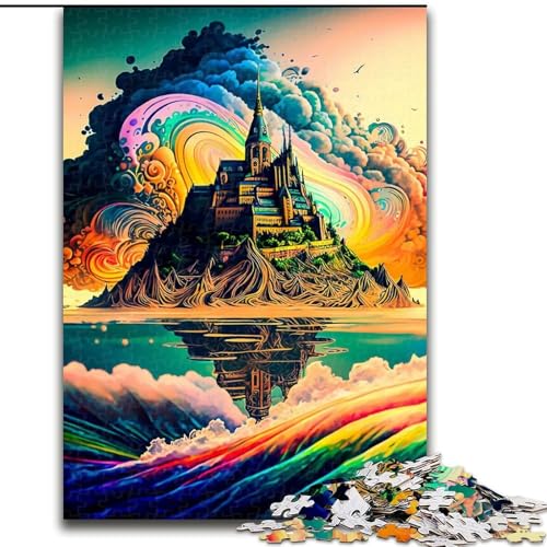 Puzzle für Erwachsene 1000 Schloss auf der Insel, für und ab 14 Jahren, pädagogisches Lernspielzeug, Familienspiele, Geburtstagsgeschenk (Größe 26x38cm) von NBDSOYEWO