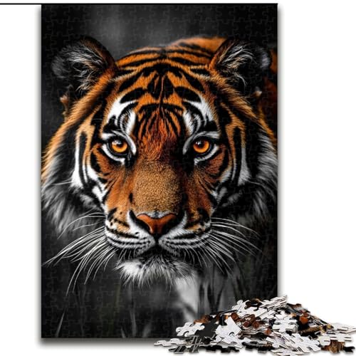 Puzzle für Erwachsene 1000 Schwarz-Weiß-Tiger, für und ab 14 Jahren, pädagogisches Lernspielzeug, Familienspiele, Geburtstagsgeschenk (Größe 50x75cm) von NBDSOYEWO