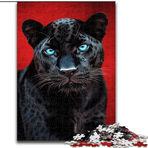 Puzzle für Erwachsene 1000 Schwarzer Leopard, für und ab 14 Jahren, pädagogisches Lernspielzeug, Familienspiele, Geburtstagsgeschenk (Größe 26x38cm) von NBDSOYEWO
