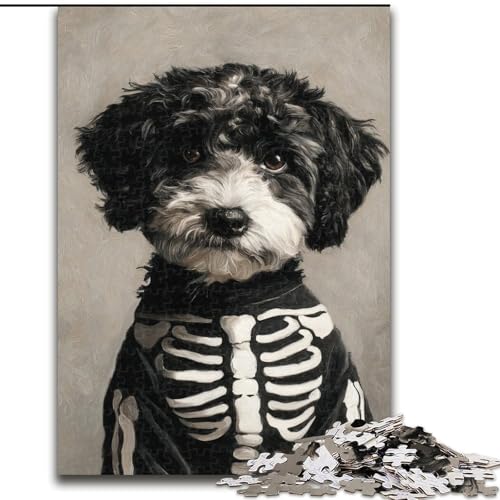 Puzzle für Erwachsene 1000 Skeletthunde, für und ab 14 Jahren, pädagogisches Lernspielzeug, Familienspiele, Geburtstagsgeschenk (Größe 26x38cm) von NBDSOYEWO