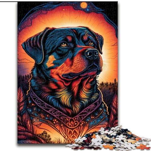 Puzzle für Erwachsene 1000 im Rottweiler-Stil, für und ab 14 Jahren, pädagogisches Lernspielzeug, Familienspiele, Geburtstagsgeschenk (Größe 26x38cm) von NBDSOYEWO