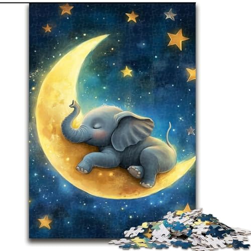 Puzzle für Erwachsene 1000 schlafender Elefant, für und ab 14 Jahren, pädagogisches Lernspielzeug, Familienspiele, Geburtstagsgeschenk (Größe 26x38cm) von NBDSOYEWO