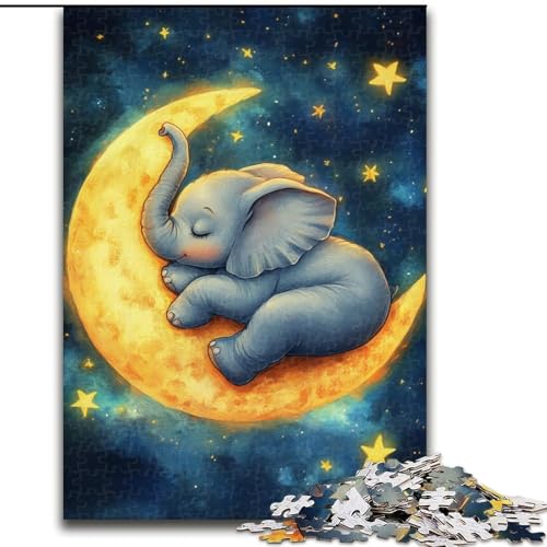 Puzzle für Erwachsene 1000 schlafender Elefant, für und ab 14 Jahren, pädagogisches Lernspielzeug, Familienspiele, Geburtstagsgeschenk (Größe 50x75cm) von NBDSOYEWO