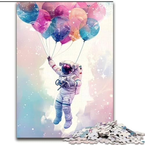 Puzzle für Erwachsene und Jugendliche, 1000 Teile, Astronauten-Heißluftballon, geeignet für Kinder ab 14 Jahren, Lernspiele für zu Hause, DIY-Spielzeug, Kunstwerk, Geschenk (Größe 50x75cm) von NBDSOYEWO
