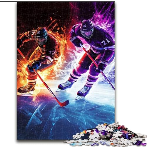 Puzzle für Erwachsene und Jugendliche, 1000 Teile, Eishockey, geeignet für Kinder ab 14 Jahren, Lernspiele für zu Hause, DIY-Spielzeug, Kunstwerk, Geschenk (Größe 26x38cm) von NBDSOYEWO