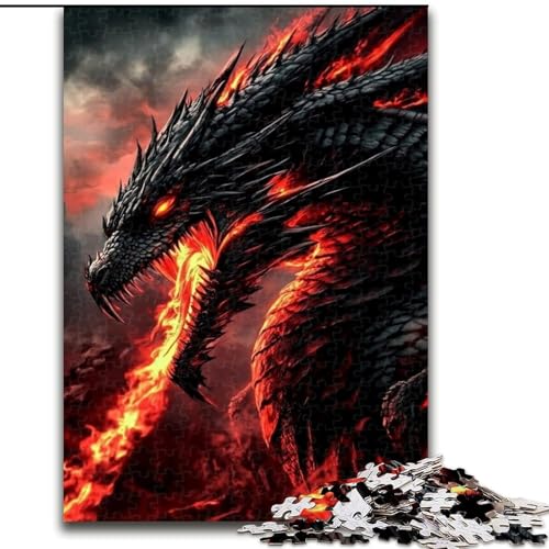Puzzle für Erwachsene und Jugendliche, 1000 Teile, Flammendrache, geeignet für Kinder ab 14 Jahren, Lernspiele für zu Hause, DIY-Spielzeug, Kunstwerk, Geschenk (Größe 26x38cm) von NBDSOYEWO