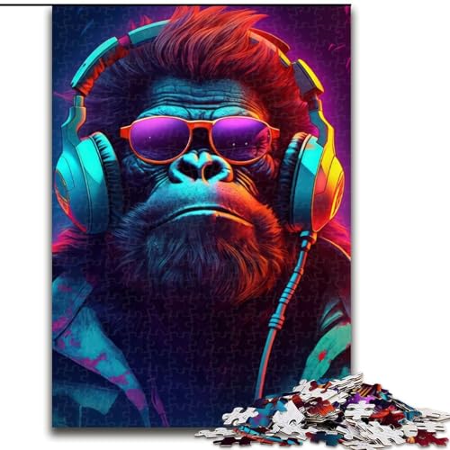 Puzzle für Erwachsene und Jugendliche, 1000 Teile, Gorilla Hop, geeignet für Kinder ab 14 Jahren, Lernspiele für zu Hause, DIY-Spielzeug, Kunstwerk, Geschenk (Größe 50x75cm) von NBDSOYEWO