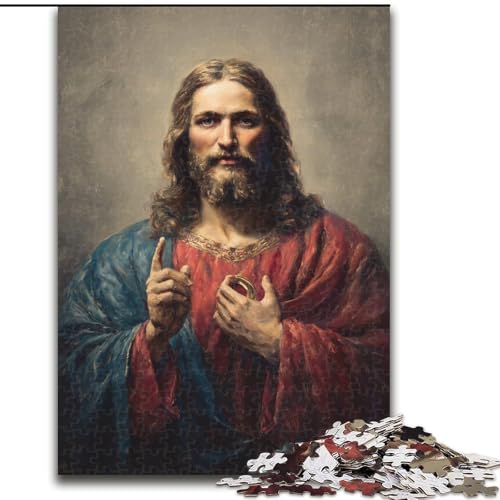 Puzzle für Erwachsene und Jugendliche, 1000 Teile, Jesus-Kunst, geeignet für Kinder ab 14 Jahren, Lernspiele für zu Hause, DIY-Spielzeug, Kunstwerk, Geschenk (Größe 50x75cm) von NBDSOYEWO