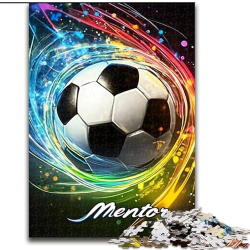 Puzzle für Erwachsene und Jugendliche, 1000 Teile, Neon-Fußball, geeignet für Kinder ab 14 Jahren, Lernspiele für zu Hause, DIY-Spielzeug, Kunstwerk, Geschenk (Größe 50x75cm) von NBDSOYEWO
