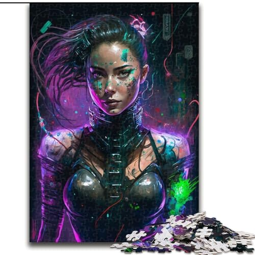 Puzzle für Erwachsene und Jugendliche, 1000 Teile, Neon-Mädchen, geeignet für Kinder ab 14 Jahren, Lernspiele für zu Hause, DIY-Spielzeug, Kunstwerk, Geschenk (Größe 26x38cm) von NBDSOYEWO