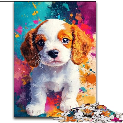 Puzzle für Erwachsene und Jugendliche, 1000 Teile, Ölgemälde mit Welpenmotiv, geeignet für Kinder ab 14 Jahren, Lernspiele für zu Hause, DIY-Spielzeug, Kunstwerk, Geschenk (Größe 26x38cm) von NBDSOYEWO