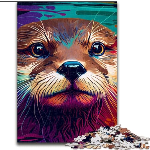 Puzzle für Erwachsene und Jugendliche, 1000 Teile, Otter, bunt, geeignet für Kinder ab 14 Jahren, Lernspiele für zu Hause, DIY-Spielzeug, Kunstwerk, Geschenk (Größe 50x75cm) von NBDSOYEWO