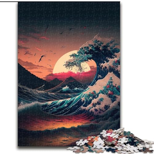 Puzzle für Erwachsene und Jugendliche, 1000 Teile, Ozeanwelle, Japan, geeignet für Kinder ab 14 Jahren, Lernspiele für zu Hause, DIY-Spielzeug, Kunstwerk, Geschenk (Größe 50x75cm) von NBDSOYEWO