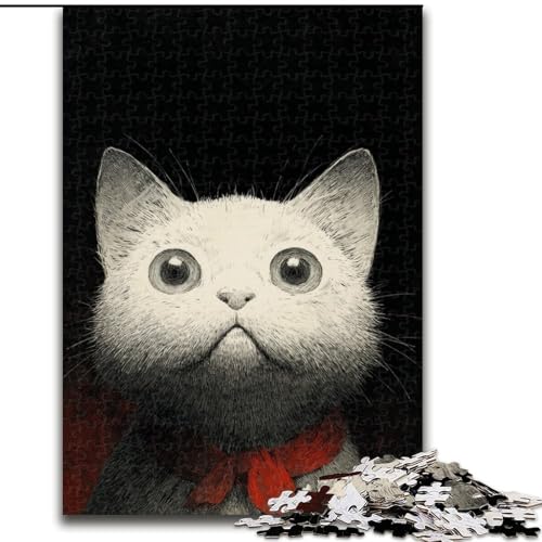 Puzzle für Erwachsene und Jugendliche, 1000 Teile, abstrakte Katze, anspruchsvolles Spiel, Spielzeug, Wanddekoration, einzigartige Geburtstags (Größe 26x38cm) von NBDSOYEWO