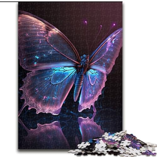 Puzzle für Erwachsene und Jugendliche, 1000 Teile, rosa-lila Schmetterling, anspruchsvolles Spiel, Spielzeug, Wanddekoration, einzigartige Geburtstags (Größe 26x38cm) von NBDSOYEWO