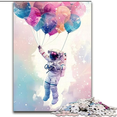 Puzzle für Erwachsene und Teenager, Puzzle Astronauten-Heißluftballon, lustige Aktivität für zu Hause, Spielzeug für Regentage, Geburtstagsgeschenke (Größe 26x38cm) von NBDSOYEWO