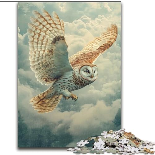 Puzzle für Erwachsene und Teenager, Puzzle Fliegende Eule, lustige Aktivität für zu Hause, Spielzeug für Regentage, Geburtstagsgeschenke (Größe 26x38cm) von NBDSOYEWO