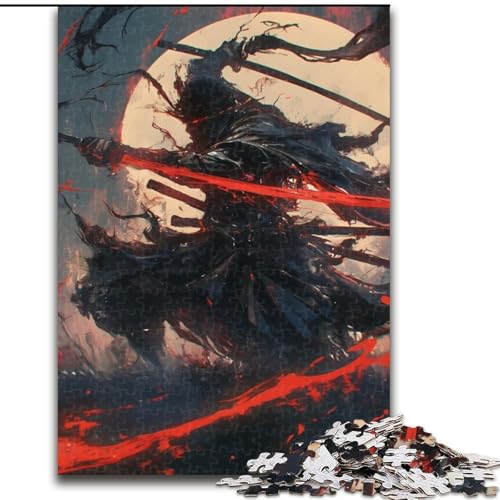 Puzzle für Erwachsene und Teenager, Puzzle Mysteriöser Ninja-Samurai, lustige Aktivität für zu Hause, Spielzeug für Regentage, Geburtstagsgeschenke (Größe 50x75cm) von NBDSOYEWO