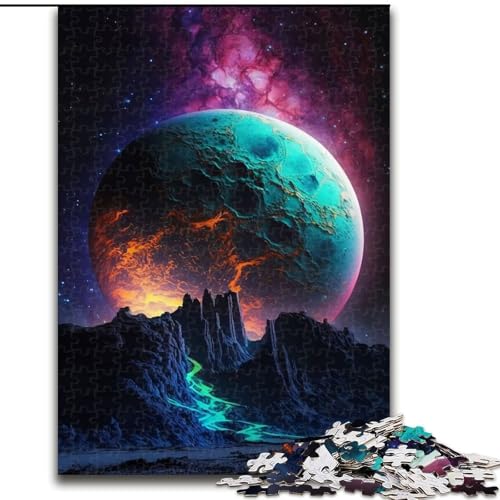 Puzzle für Erwachsene und Teenager, Puzzle Neon Planet, lustige Aktivität für zu Hause, Spielzeug für Regentage, Geburtstagsgeschenke (Größe 26x38cm) von NBDSOYEWO