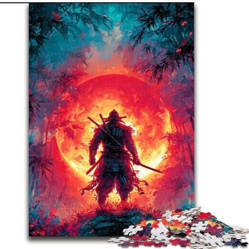 Puzzle für Erwachsene und Teenager, Puzzle Ninja unter dem Blutmond, lustige Aktivität für zu Hause, Spielzeug für Regentage, Geburtstagsgeschenke (Größe 26x38cm) von NBDSOYEWO