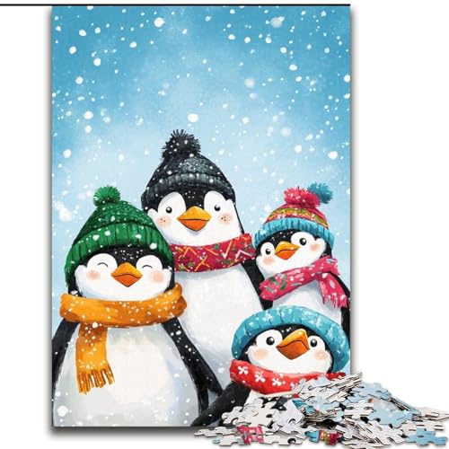 Puzzle für Erwachsene und Teenager, Puzzle Pinguine im Winter, lustige Aktivität für zu Hause, Spielzeug für Regentage, Geburtstagsgeschenke (Größe 50x75cm) von NBDSOYEWO