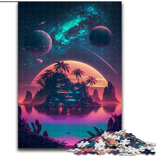 Puzzle für Erwachsene und Teenager, Puzzleinsel im Weltraum, lustige Aktivität für zu Hause, Spielzeug für Regentage, Geburtstagsgeschenke (Größe 50x75cm) von NBDSOYEWO